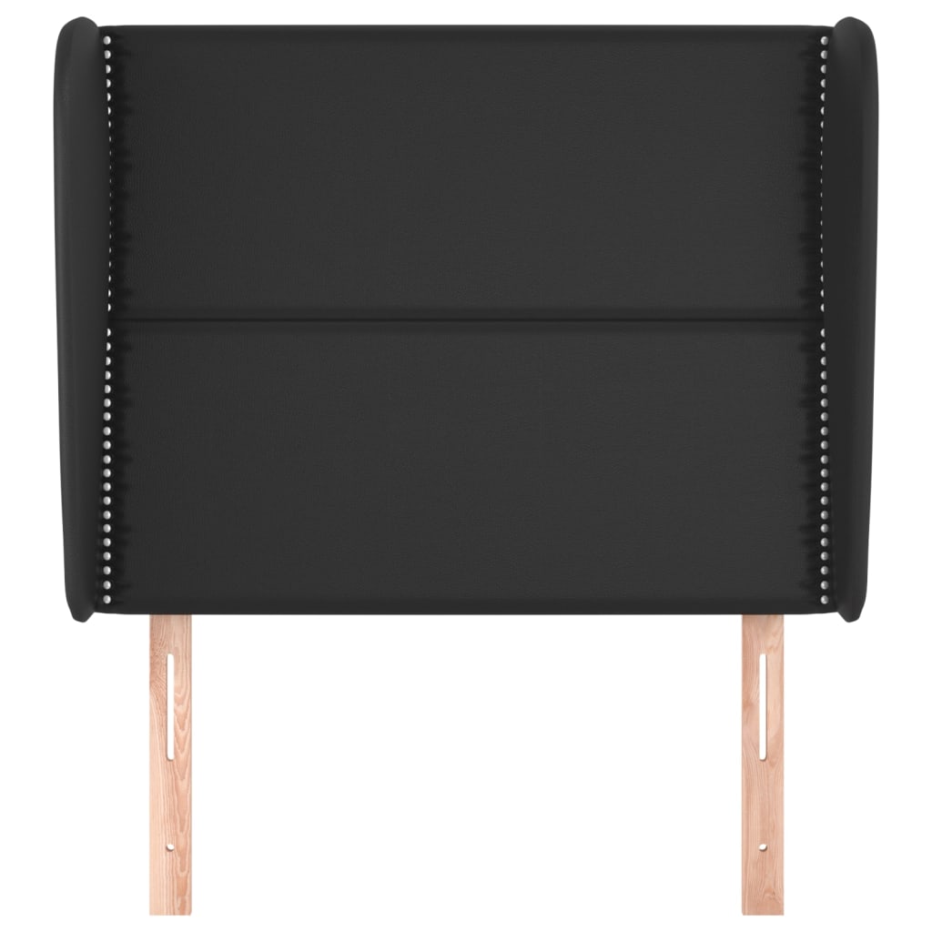 vidaXL Κεφαλάρι με Πτερύγια Μαύρο 93 x 23 x 118/128 εκ.Συνθετικό Δέρμα