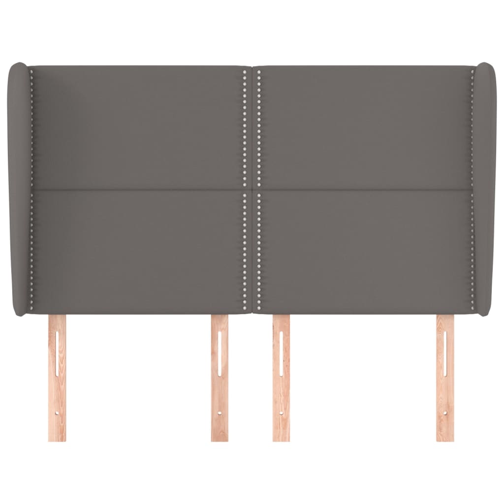 vidaXL Κεφαλάρι με Πτερύγια Γκρι 147x23x118/128 εκ. Συνθετικό Δέρμα