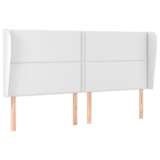 vidaXL Κεφαλάρι με Πτερύγια Λευκό 183x23x118/128 εκ. Συνθετικό Δέρμα