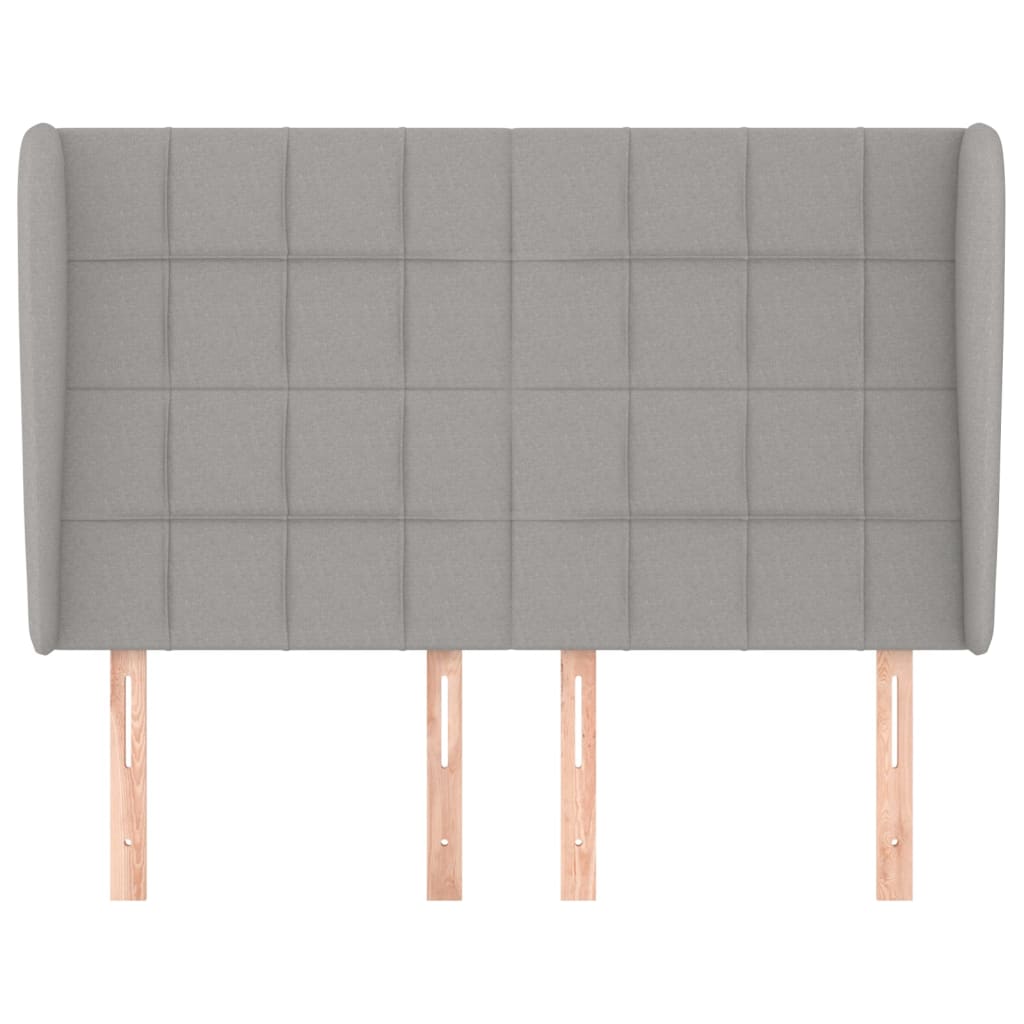 vidaXL Κεφαλάρι με Πτερύγια Ανοιχτό Γκρι 147x23x118/128 εκ. Υφασμάτινο