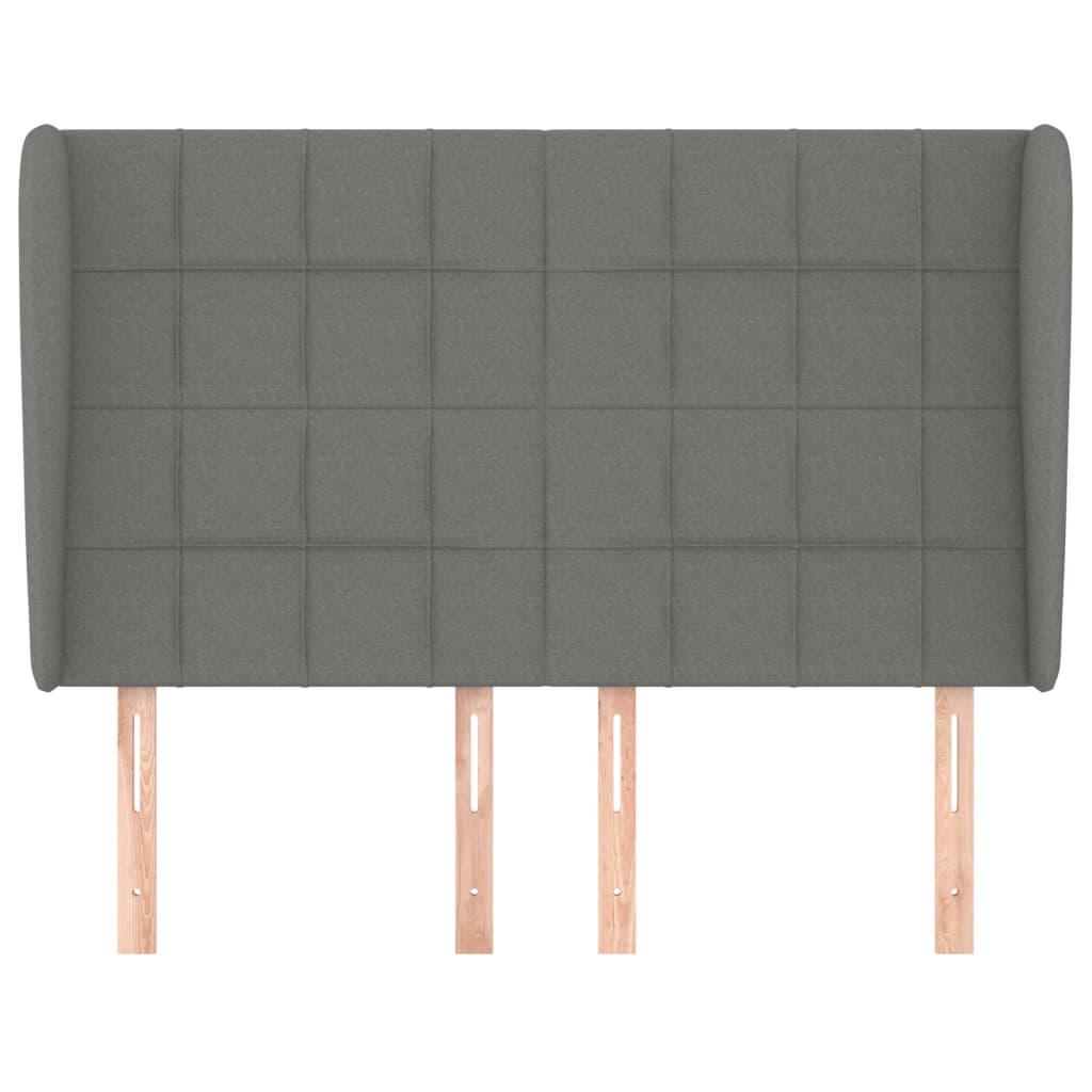 vidaXL Κεφαλάρι με Πτερύγια Σκούρο Γκρι 147x23x118/128 εκ. Υφασμάτινο