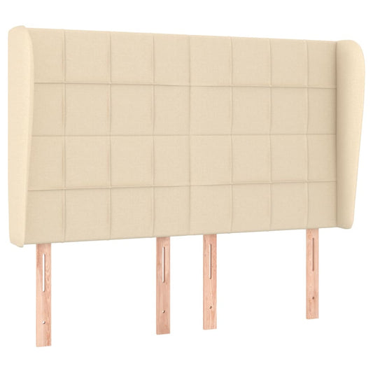 vidaXL Κεφαλάρι με Πτερύγια Κρεμ 147x23x118/128 εκ. Υφασμάτινο