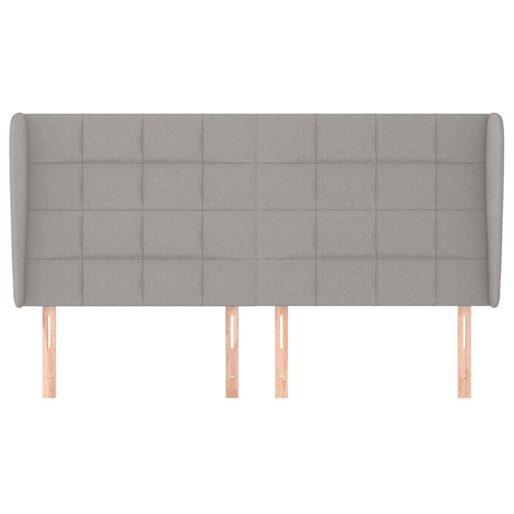 vidaXL Κεφαλάρι με Πτερύγια Ανοιχτό Γκρι 183x23x118/128 εκ. Υφασμάτινο