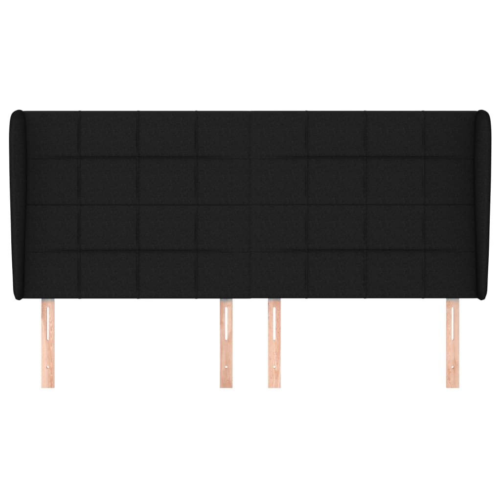 vidaXL Κεφαλάρι με Πτερύγια Μαύρο 183x23x118/128 εκ. Υφασμάτινο