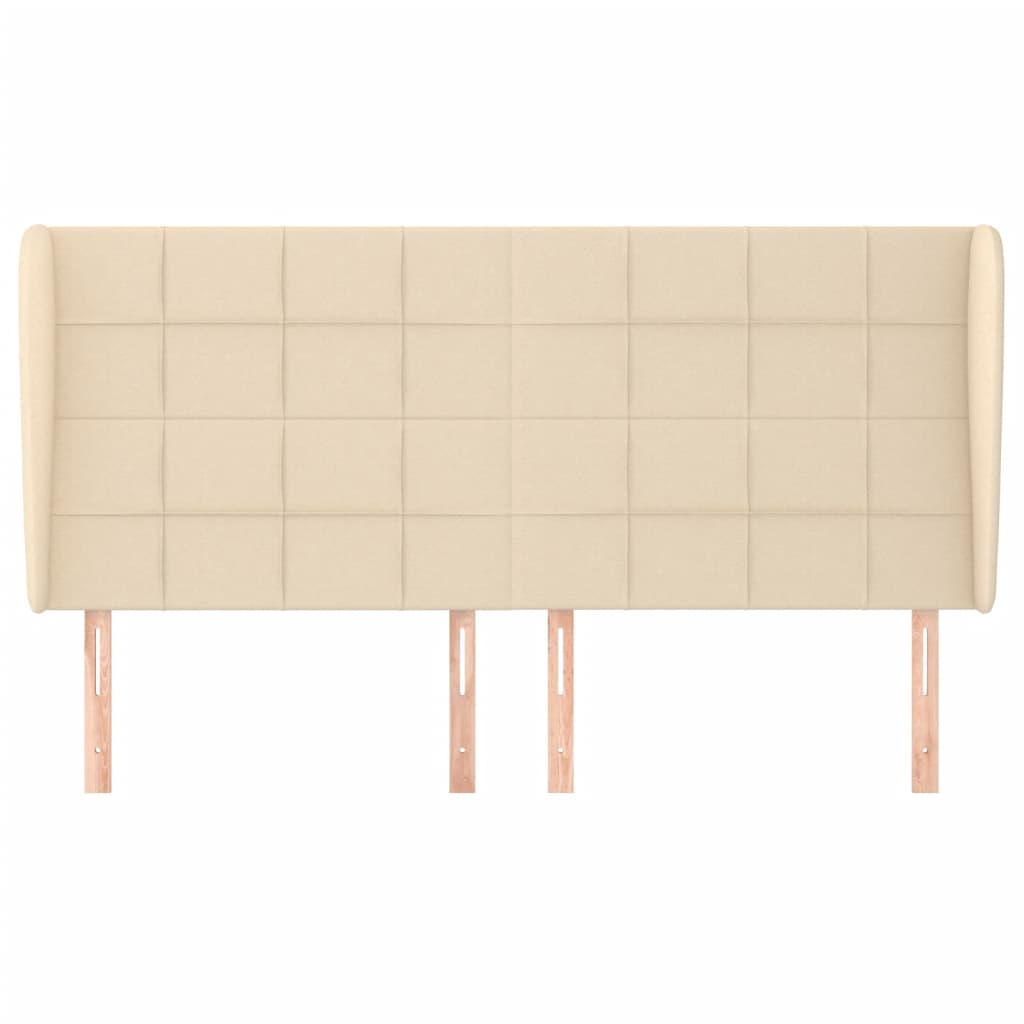 vidaXL Κεφαλάρι με Πτερύγια Κρεμ 183x23x118/128 εκ. Υφασμάτινο