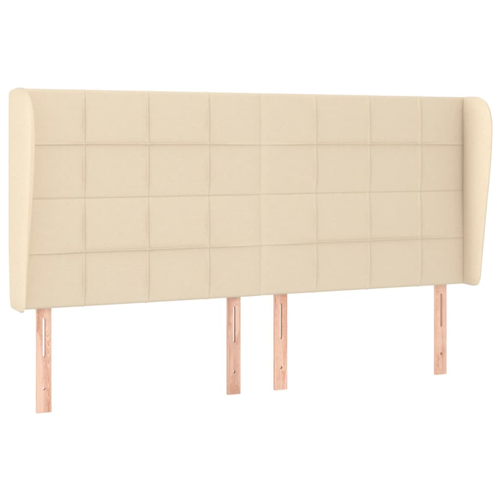 vidaXL Κεφαλάρι με Πτερύγια Κρεμ 203x23x118/128 εκ. Υφασμάτινο