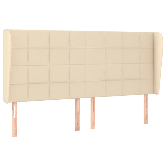 vidaXL Κεφαλάρι με Πτερύγια Κρεμ 203x23x118/128 εκ. Υφασμάτινο