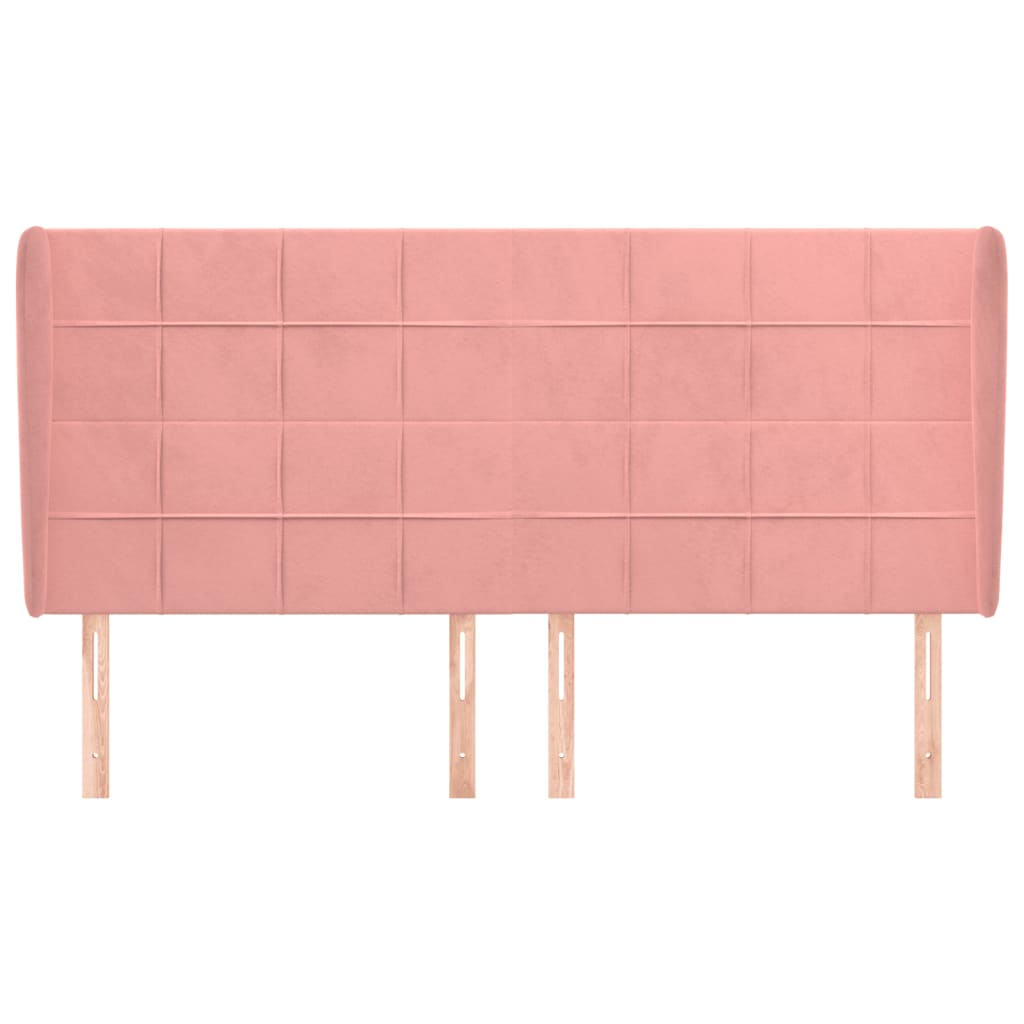 vidaXL Κεφαλάρι με Πτερύγια Ροζ 163x23x118/128 εκ. Βελούδινο