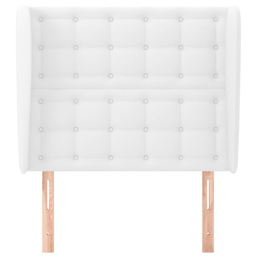 vidaXL Κεφαλάρι με Πτερύγια Λευκό 83x23x118/128 εκ. Συνθετικό Δέρμα