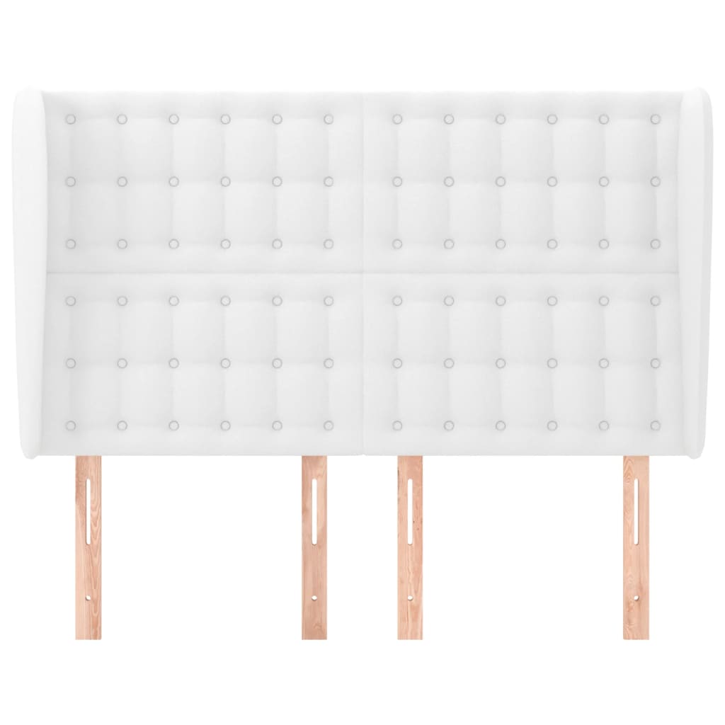 vidaXL Κεφαλάρι με Πτερύγια Λευκό 147x23x118/128 εκ. Συνθετικό Δέρμα