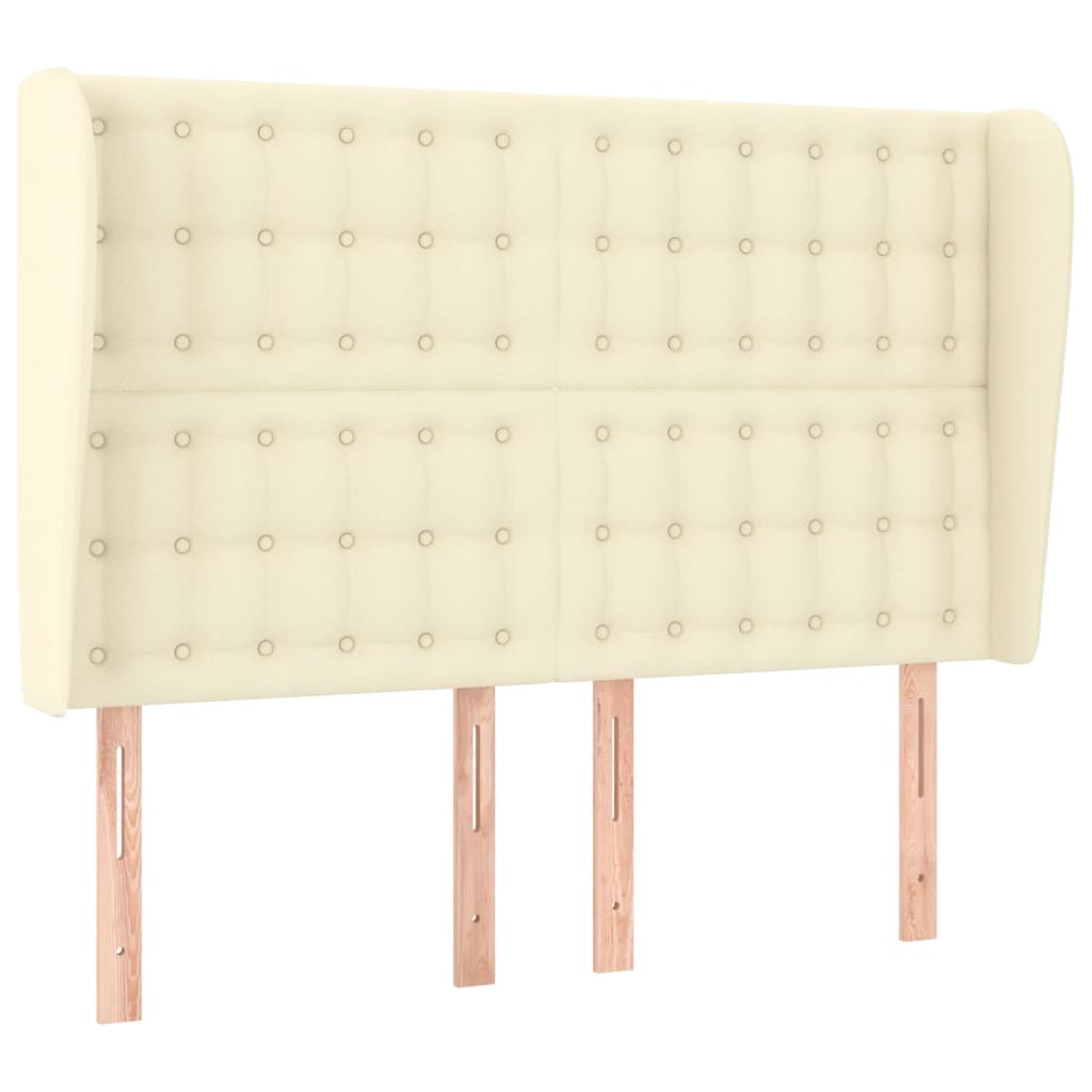 vidaXL Κεφαλάρι με Πτερύγια Κρεμ 147x23x118/128 εκ. Συνθετικό Δέρμα