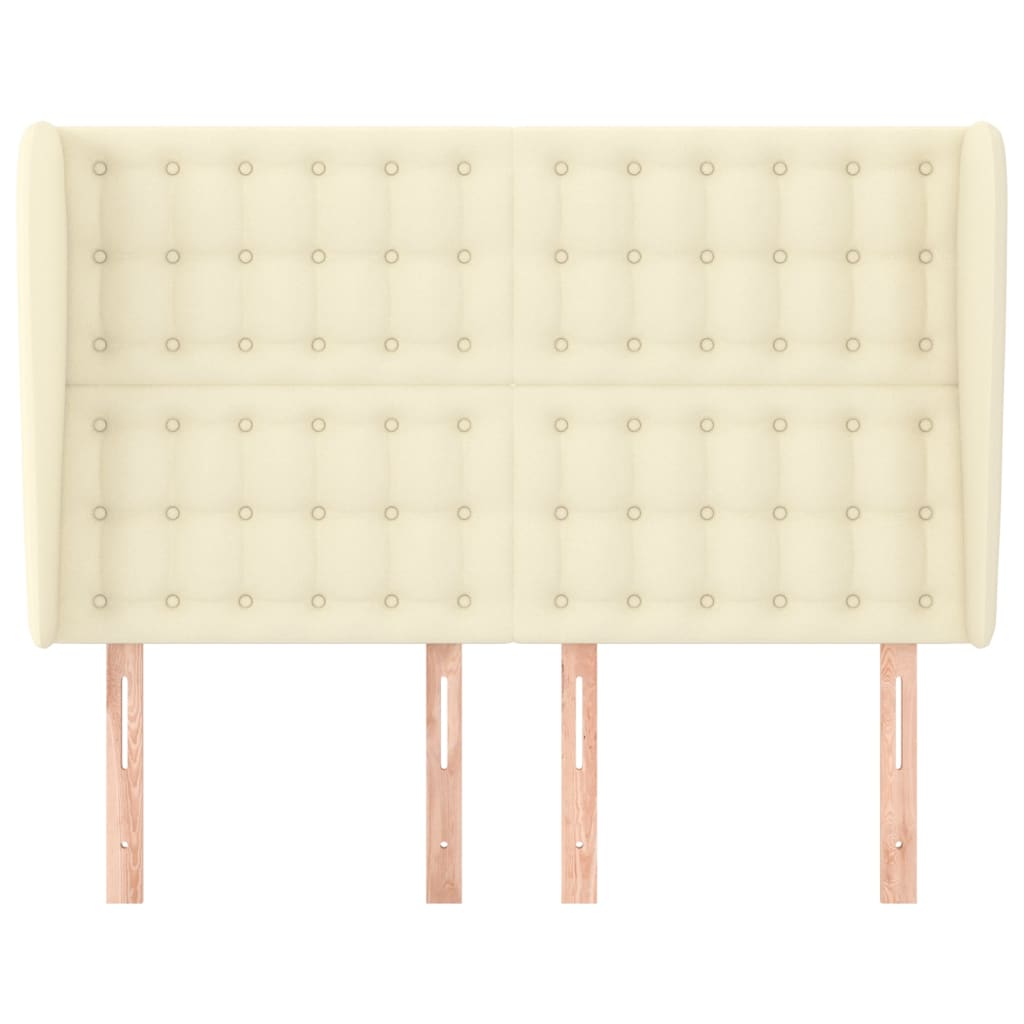 vidaXL Κεφαλάρι με Πτερύγια Κρεμ 147x23x118/128 εκ. Συνθετικό Δέρμα