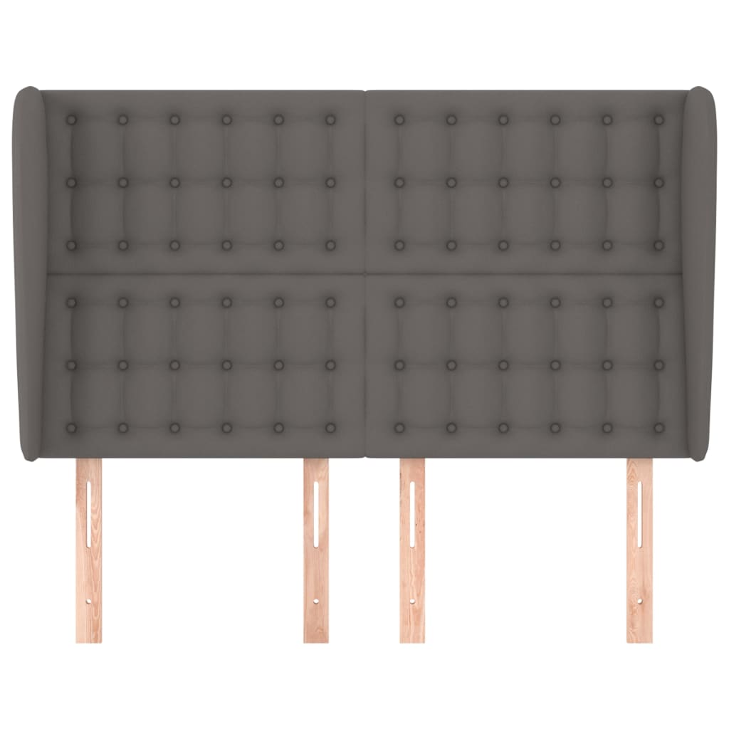 vidaXL Κεφαλάρι με Πτερύγια Γκρι 147x23x118/128 εκ. Συνθετικό Δέρμα