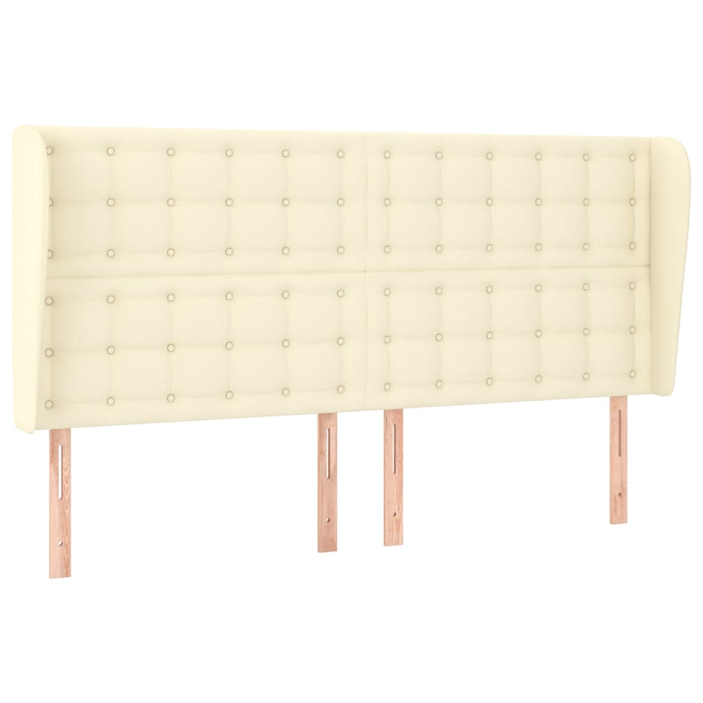 vidaXL Κεφαλάρι με Πτερύγια Κρεμ 163x23x118/128 εκ. Συνθετικό Δέρμα