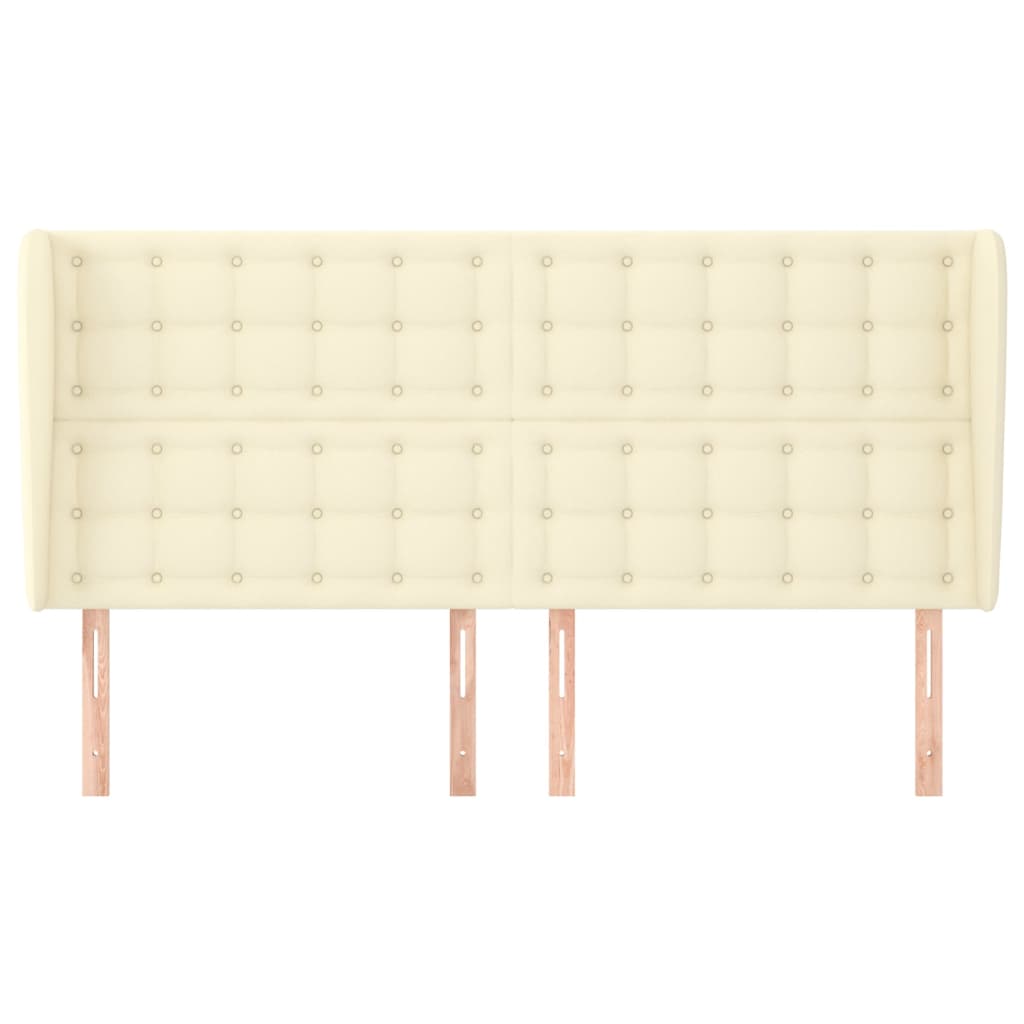 vidaXL Κεφαλάρι με Πτερύγια Κρεμ 163x23x118/128 εκ. Συνθετικό Δέρμα