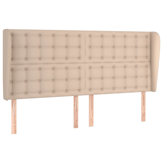 vidaXL Κεφαλάρι με Πτερύγια Καπουτσίνο 183x23x118/128 εκ. Συνθ. Δέρμα