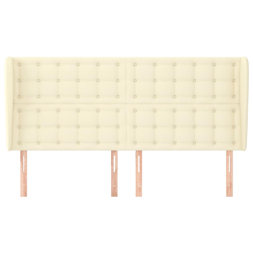 vidaXL Κεφαλάρι με Πτερύγια Κρεμ 203x23x118/128 εκ. Συνθετικό Δέρμα