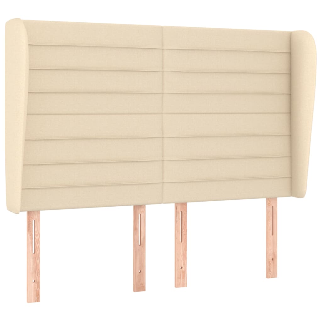 vidaXL Κεφαλάρι με Πτερύγια Κρεμ 147x23x118/128 εκ. Υφασμάτινο