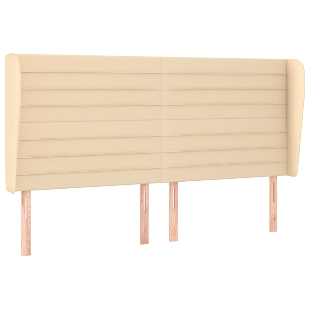 vidaXL Κεφαλάρι με Πτερύγια Κρεμ 183x23x118/128 εκ. Υφασμάτινο