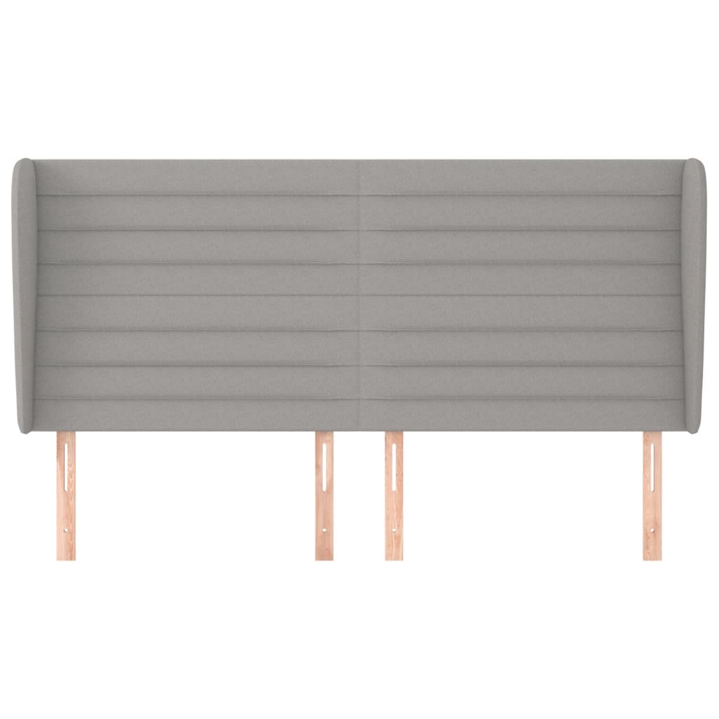 vidaXL Κεφαλάρι με Πτερύγια Ανοιχτό Γκρι 203x23x118/128 εκ. Υφασμάτινο