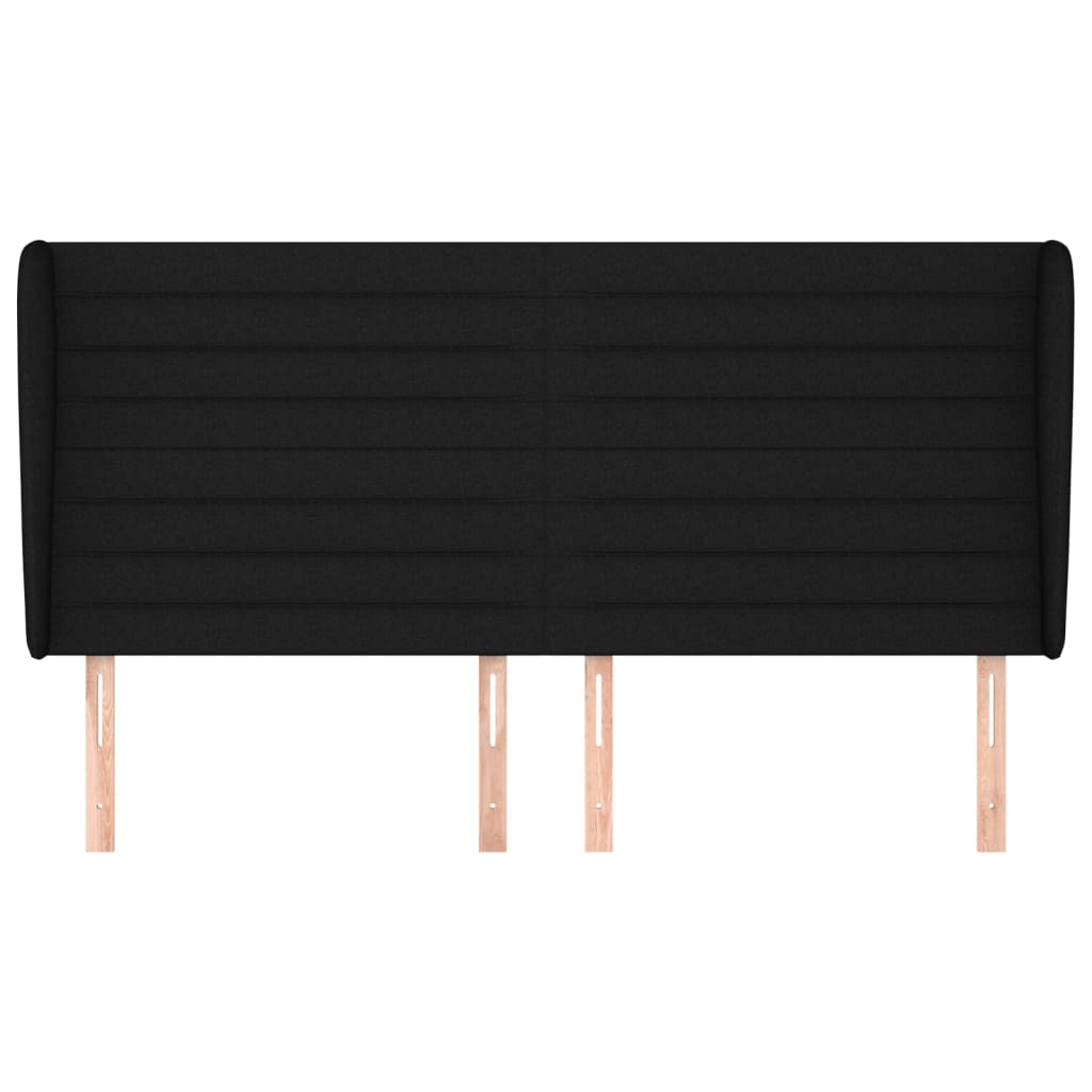 vidaXL Κεφαλάρι με Πτερύγια Μαύρο 203x23x118/128 εκ. Υφασμάτινο