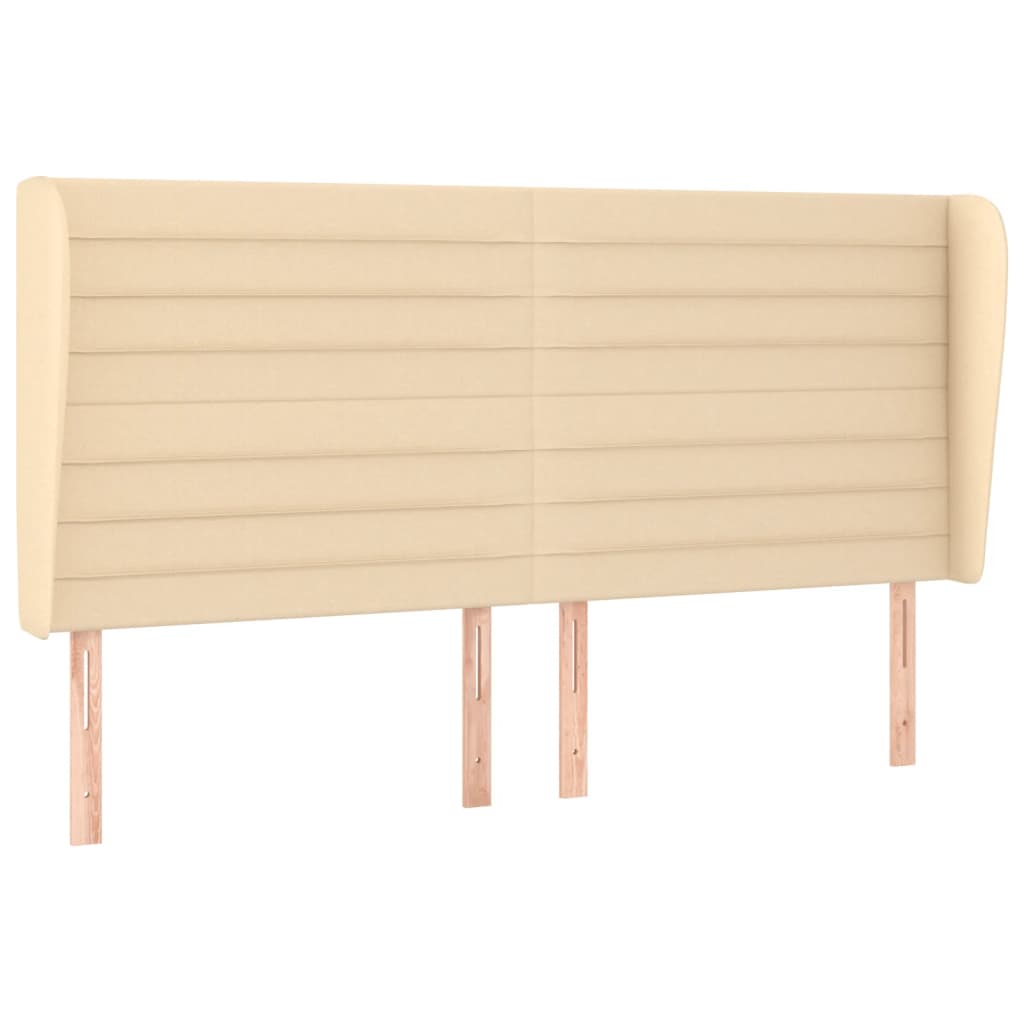 vidaXL Κεφαλάρι με Πτερύγια Κρεμ 203x23x118/128 εκ. Υφασμάτινο