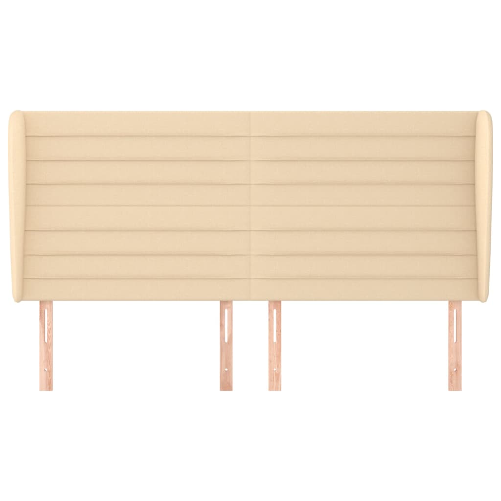 vidaXL Κεφαλάρι με Πτερύγια Κρεμ 203x23x118/128 εκ. Υφασμάτινο