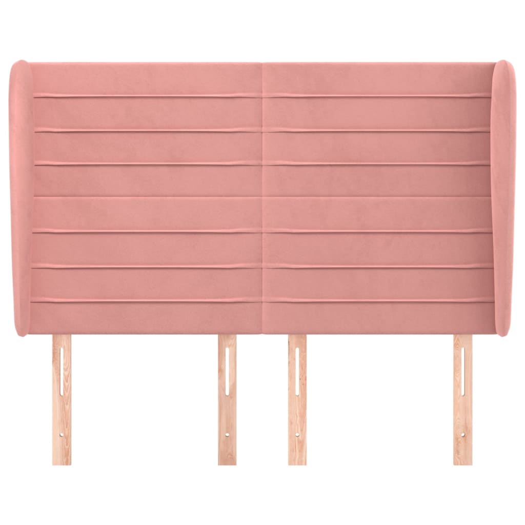 vidaXL Κεφαλάρι με Πτερύγια Ροζ 147x23x118/128 εκ. Βελούδινο