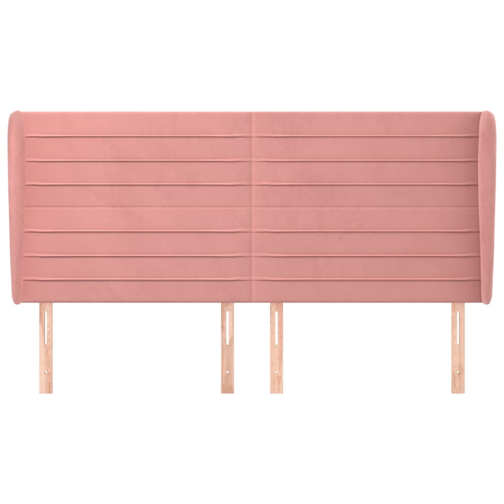 vidaXL Κεφαλάρι με Πτερύγια Ροζ 163x23x118/128 εκ. Βελούδινο