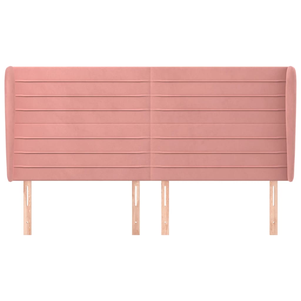 vidaXL Κεφαλάρι με Πτερύγια Ροζ 183x23x118/128 εκ. Βελούδινο