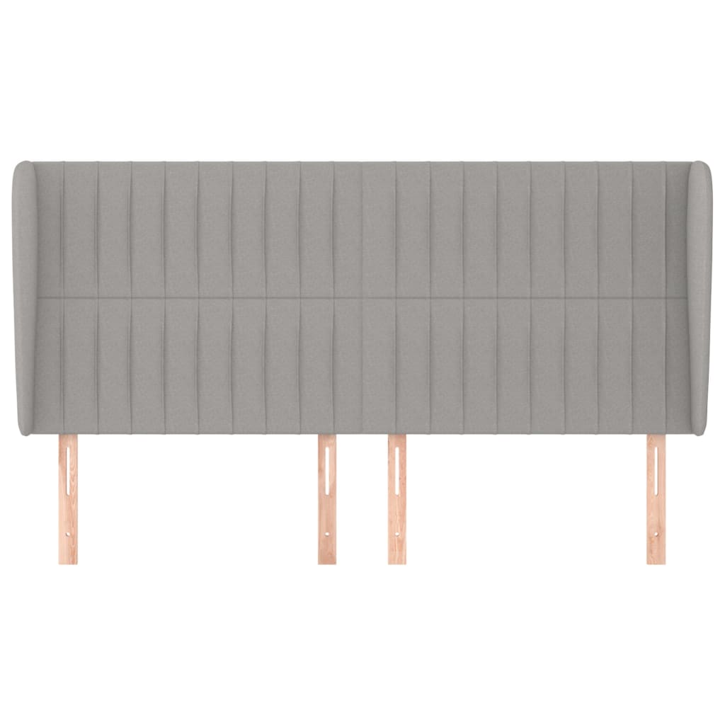 vidaXL Κεφαλάρι με Πτερύγια Ανοιχτό Γκρι 203x23x118/128 εκ. Υφασμάτινο