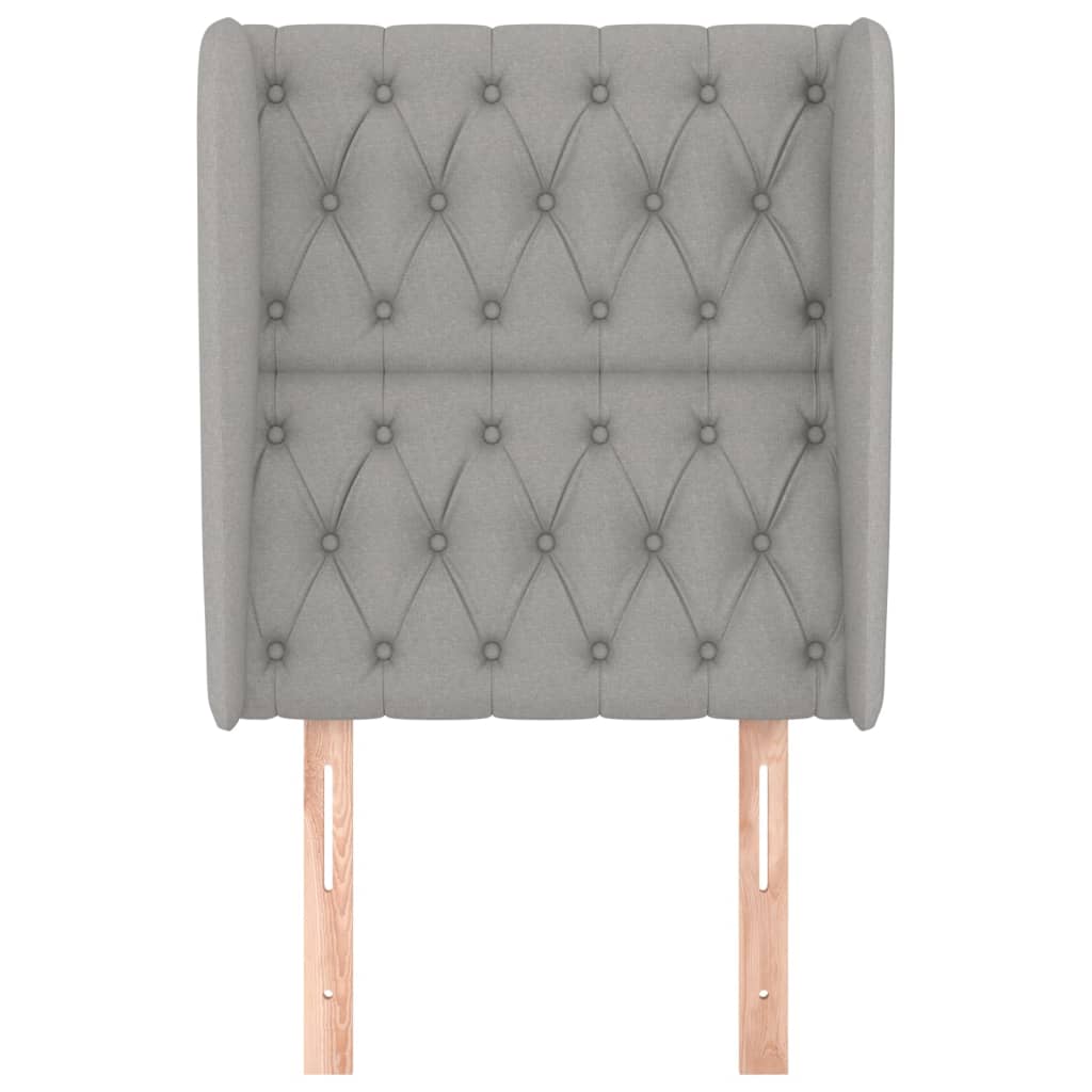 vidaXL Κεφαλάρι με Πτερύγια Ανοιχτό Γκρι 83x23x118/128 εκ. Υφασμάτινο