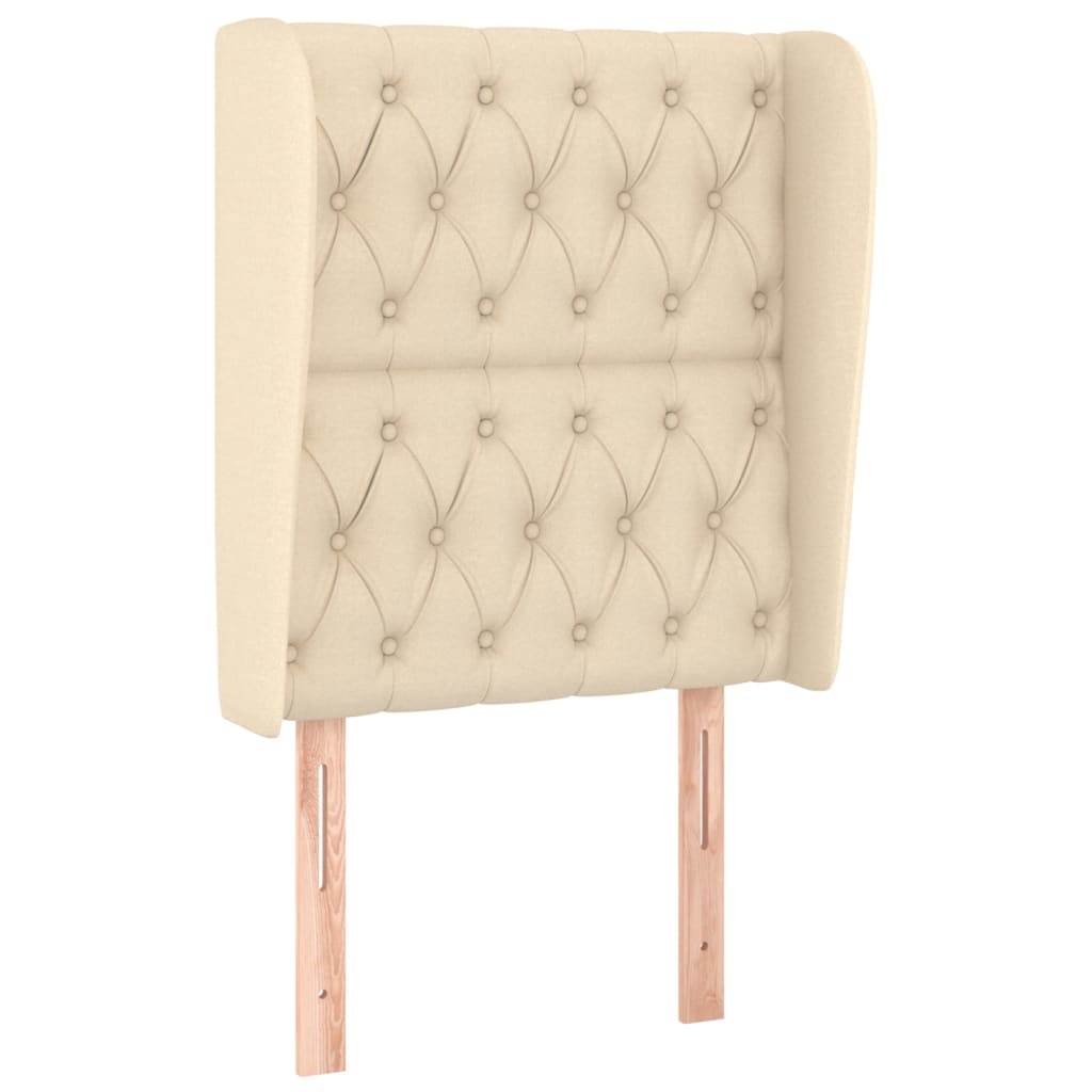 vidaXL Κεφαλάρι με Πτερύγια Κρεμ 83x23x118/128 εκ. Υφασμάτινο