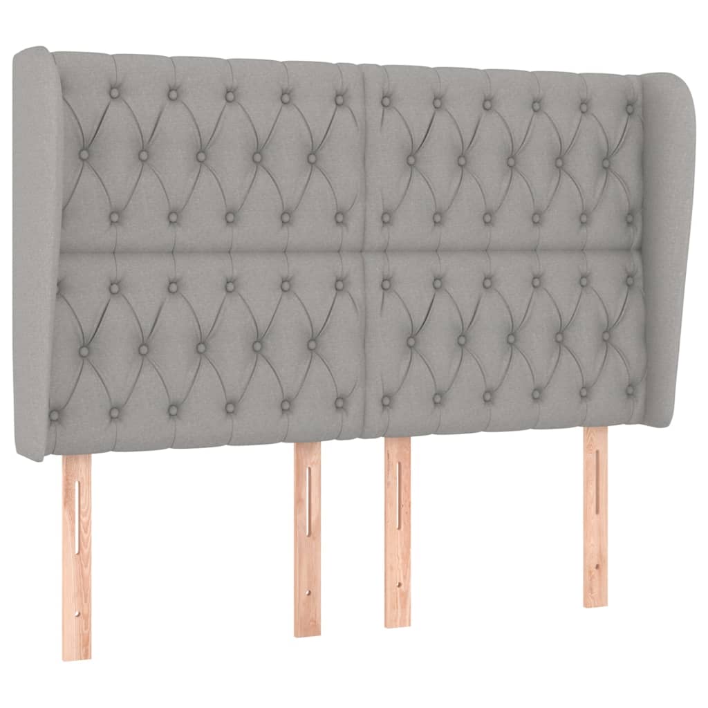 vidaXL Κεφαλάρι με Πτερύγια Ανοιχτό Γκρι 147x23x118/128 εκ. Υφασμάτινο