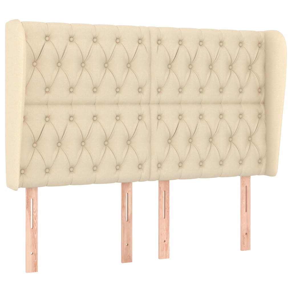 vidaXL Κεφαλάρι με Πτερύγια Κρεμ 147x23x118/128 εκ. Υφασμάτινο