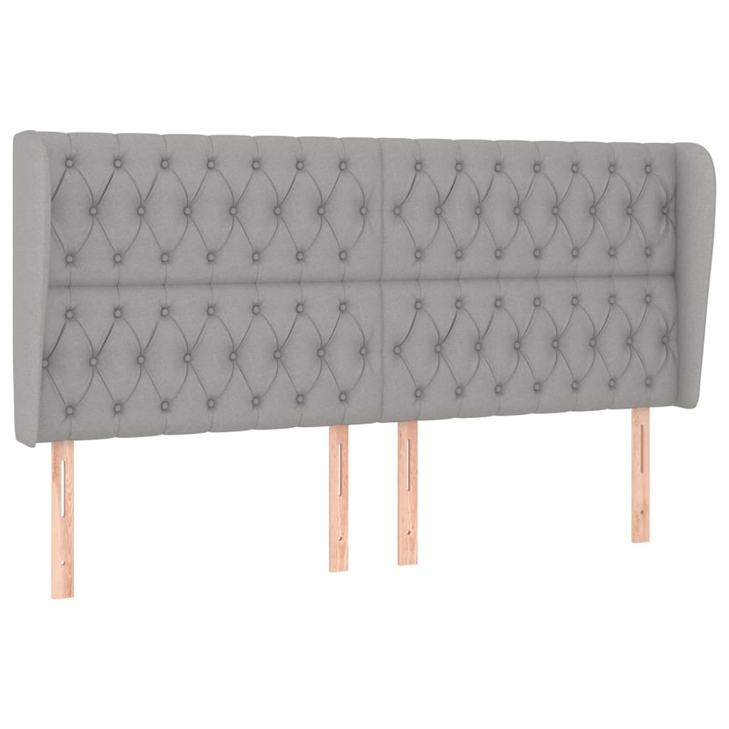 vidaXL Κεφαλάρι με Πτερύγια Ανοιχτό Γκρι 183x23x118/128 εκ. Υφασμάτινο