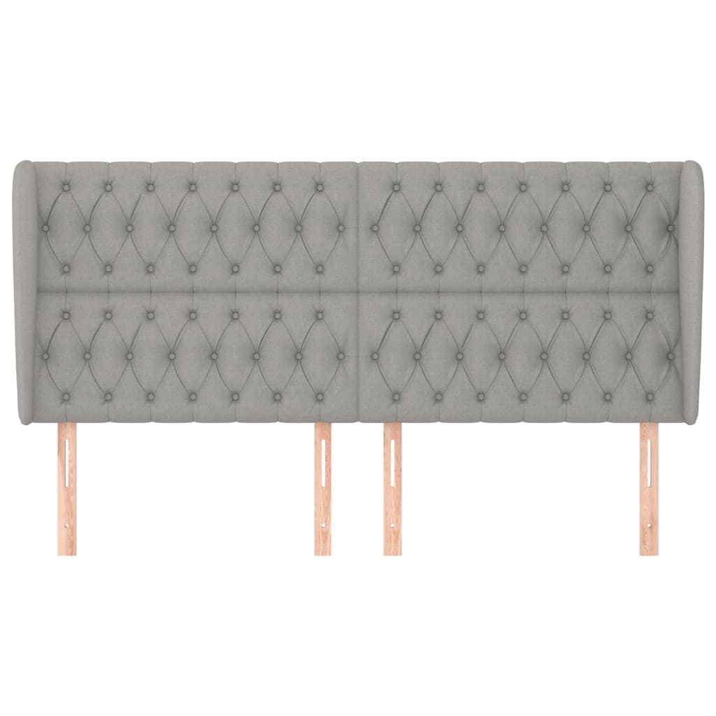 vidaXL Κεφαλάρι με Πτερύγια Ανοιχτό Γκρι 203x23x118/128 εκ. Υφασμάτινο