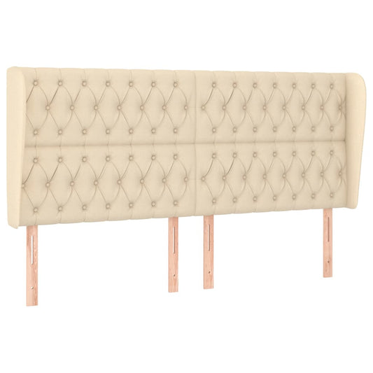 vidaXL Κεφαλάρι με Πτερύγια Κρεμ 203x23x118/128 εκ. Υφασμάτινο