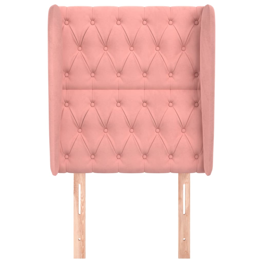 vidaXL Κεφαλάρι με Πτερύγια Ροζ 83x23x118/128 εκ. Βελούδινο