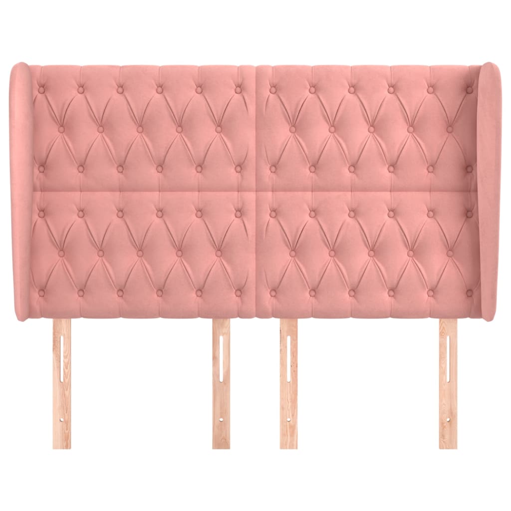 vidaXL Κεφαλάρι με Πτερύγια Ροζ 163x23x118/128 εκ. Βελούδινο