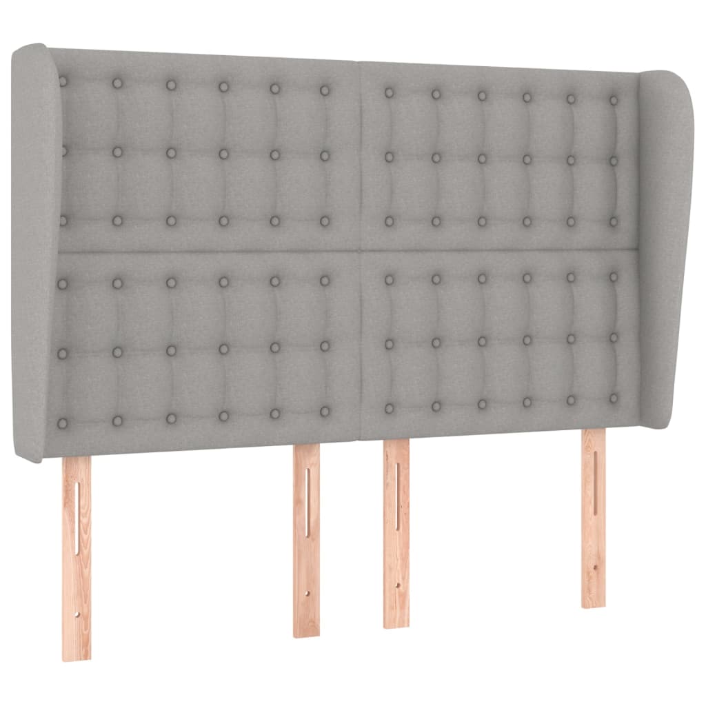 vidaXL Κεφαλάρι με Πτερύγια Ανοιχτό Γκρι 147x23x118/128 εκ. Υφασμάτινο