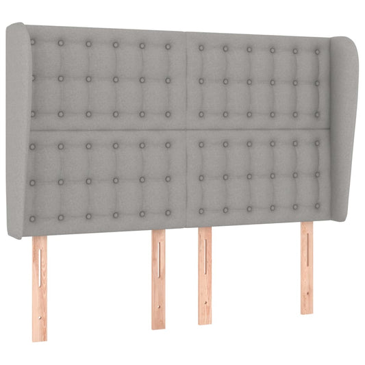 vidaXL Κεφαλάρι με Πτερύγια Ανοιχτό Γκρι 147x23x118/128 εκ. Υφασμάτινο