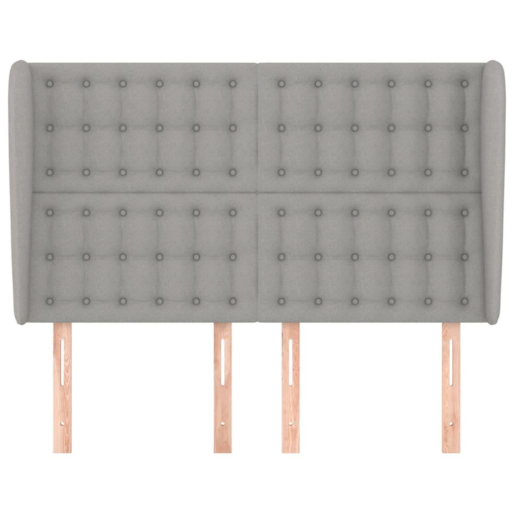 vidaXL Κεφαλάρι με Πτερύγια Ανοιχτό Γκρι 147x23x118/128 εκ. Υφασμάτινο