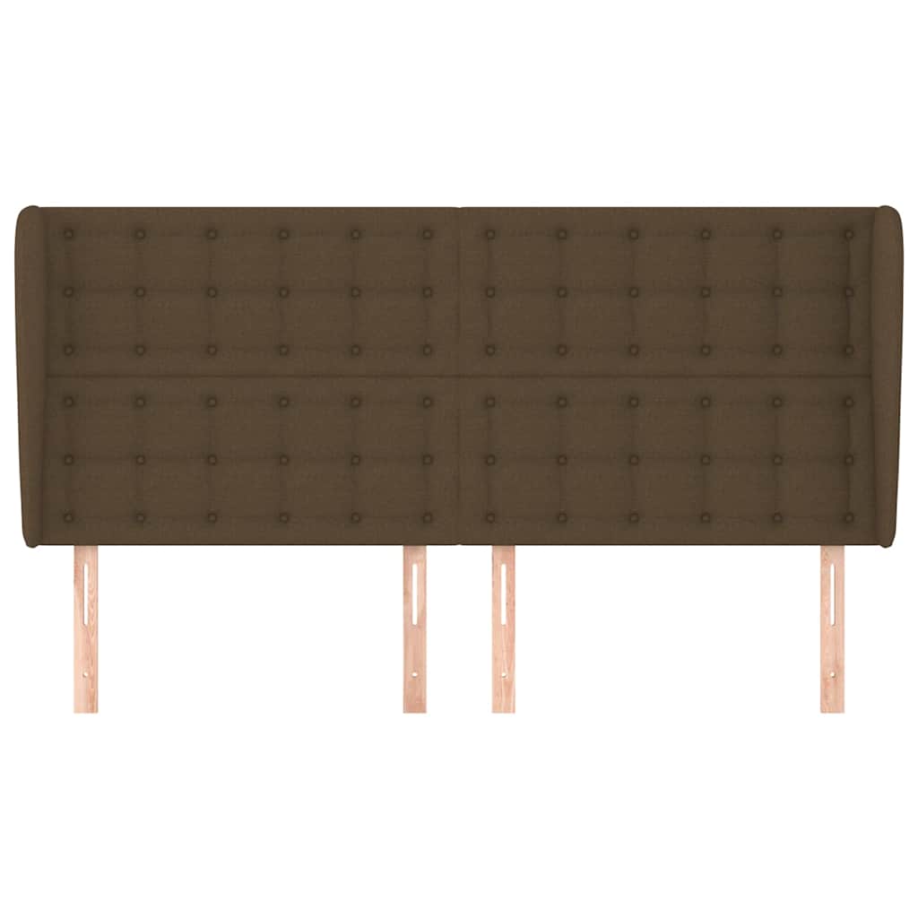 vidaXL Κεφαλάρι με Πτερύγια Σκούρο Καφέ 183x23x118/128 εκ. Υφασμάτινο