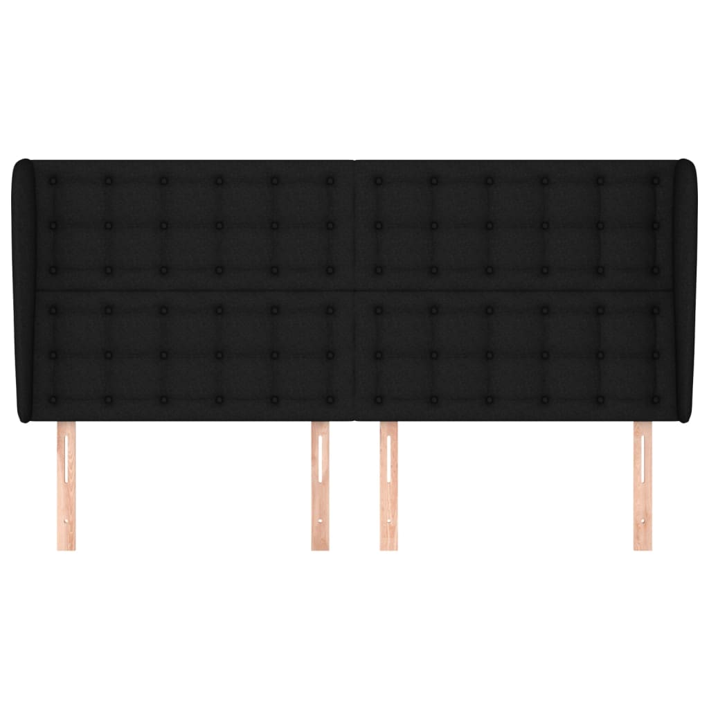 vidaXL Κεφαλάρι με Πτερύγια Μαύρο 203x23x118/128 εκ. Υφασμάτινο