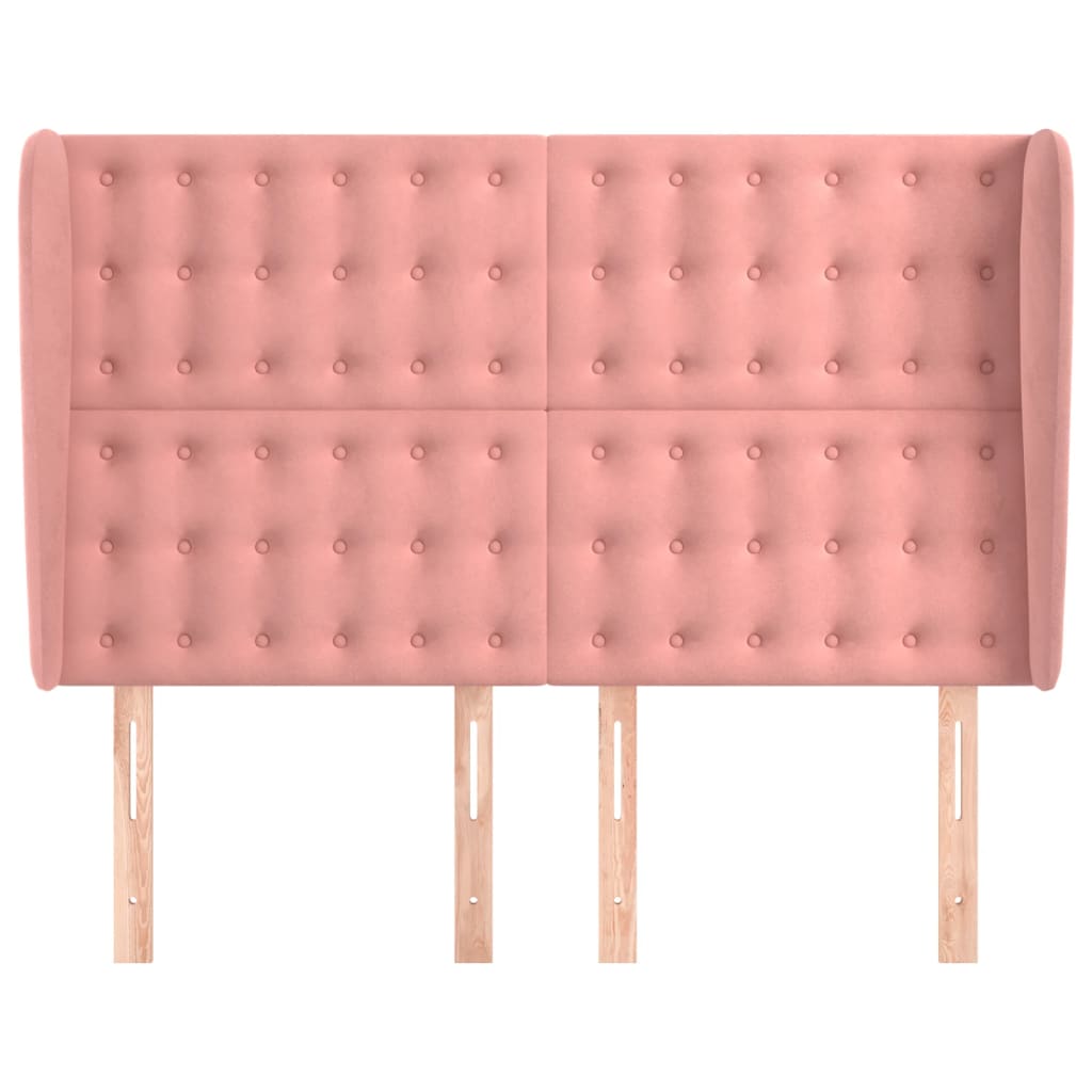 vidaXL Κεφαλάρι με Πτερύγια Ροζ 147x23x118/128 εκ. Βελούδινο