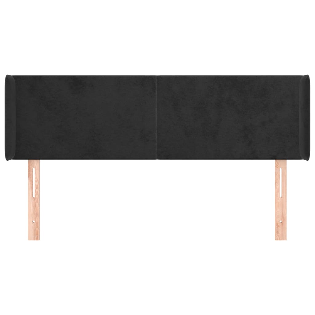 vidaXL Κεφαλάρι με Πτερύγια Μαύρο 147x16x78/88 εκ. Βελούδινο