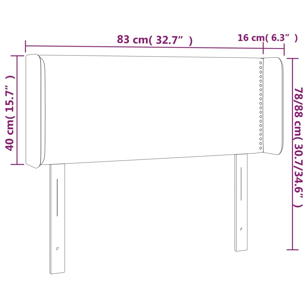 vidaXL Κεφαλάρι με Πτερύγια Ανοιχτό Γκρι 83x16x78/88 εκ. Υφασμάτινο