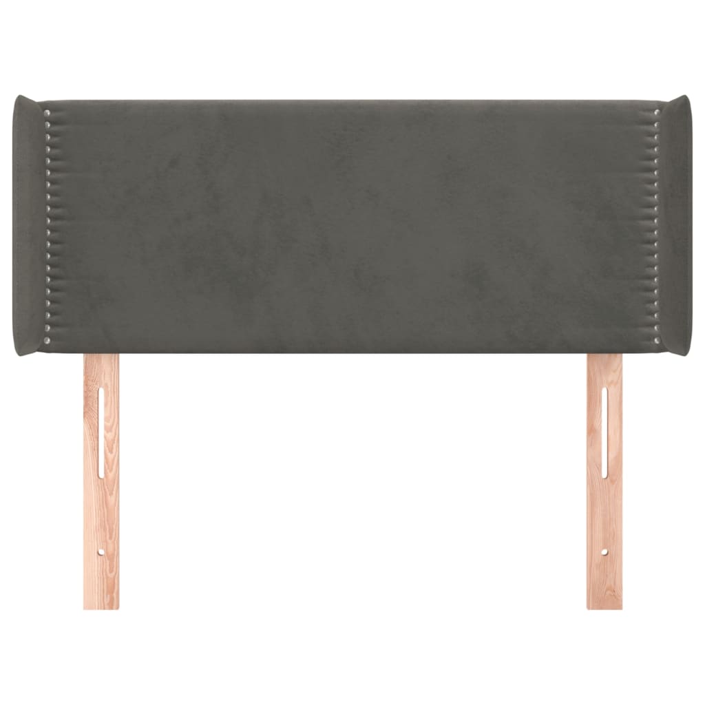 vidaXL Κεφαλάρι με Πτερύγια Σκούρο Γκρι 83x16x78/88 εκ. Βελούδινο