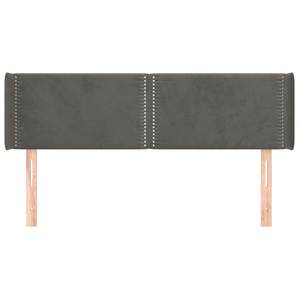 vidaXL Κεφαλάρι με Πτερύγια Σκούρο Γκρι 147x16x78/88 εκ. Βελούδινο